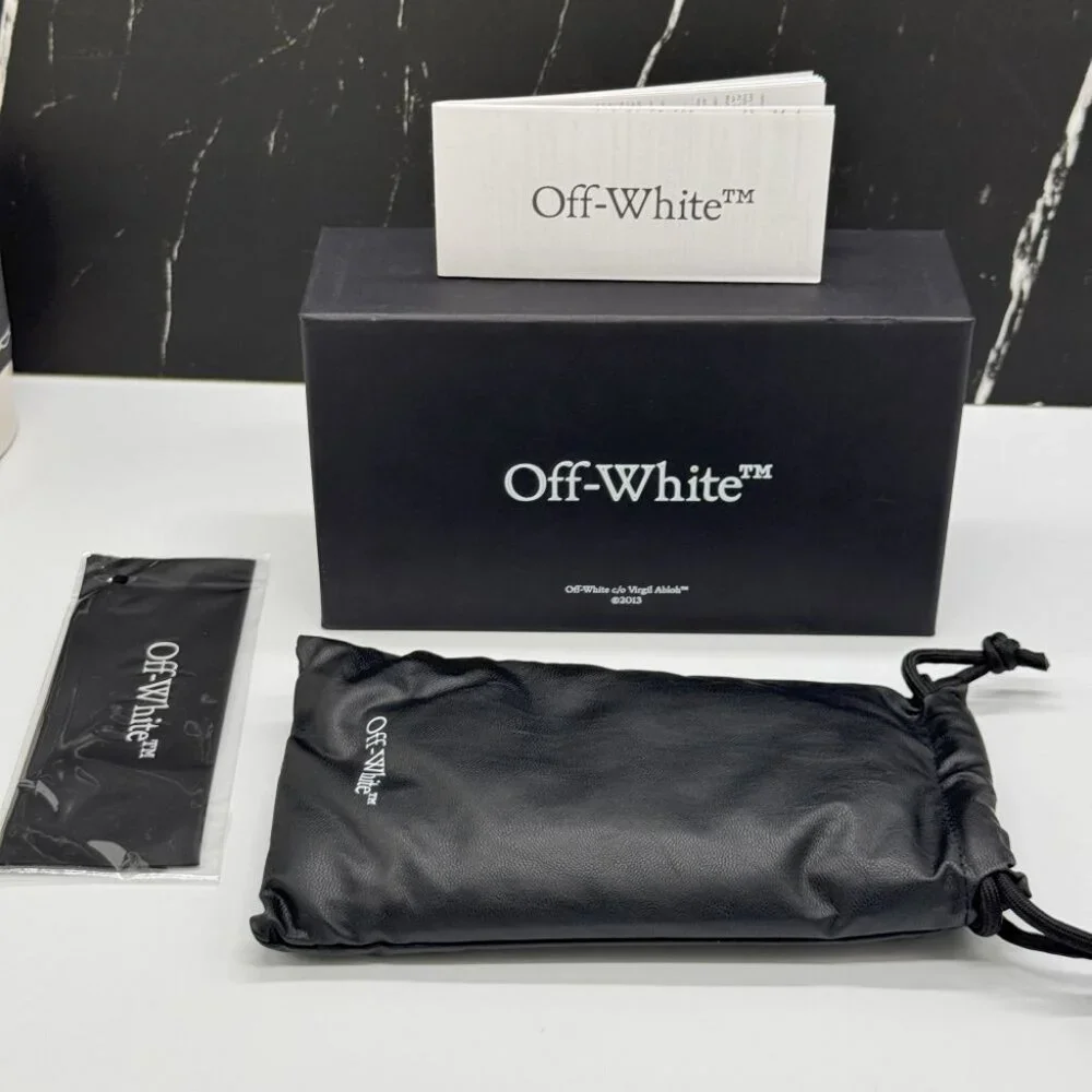 NEW OFF-WHITE OERI138 CHARLOTTE 1007 SUNGLASSES UNISEX BLACK SQUARE EYEWEAR